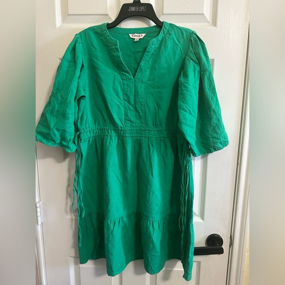 Nanette Lepore Dresses & Skirts - Nanette Lapore Linen Blend Dress 3/4 Sleeve Green Sz 6 (see photos& description)